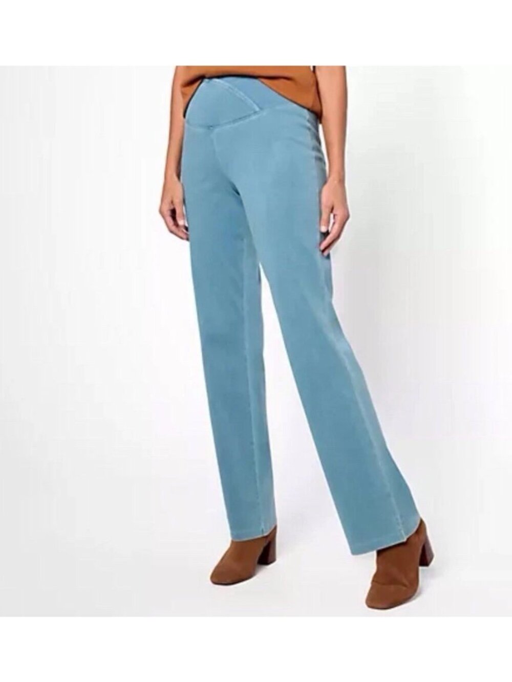 Women with Control Flare Pants Size 28W Regular Elite Prime Stretch Denim Blue